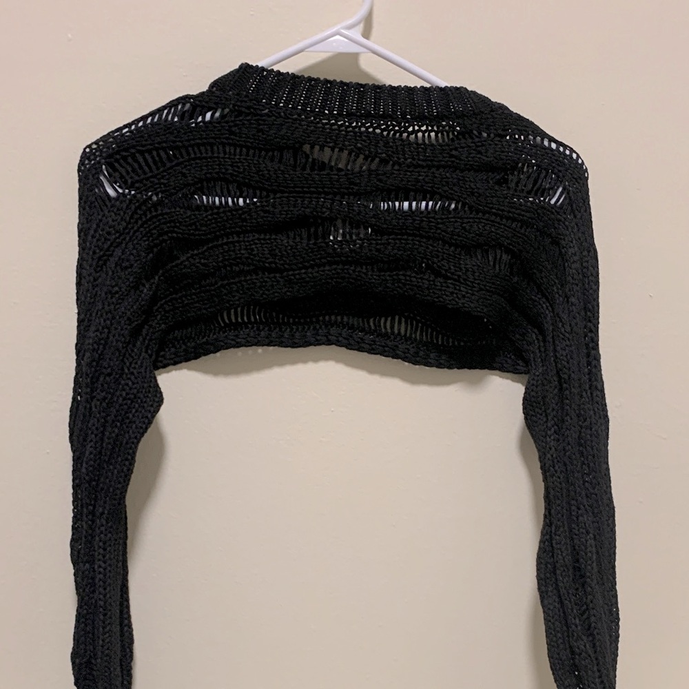 Chic Black Knit Women's Shrug
